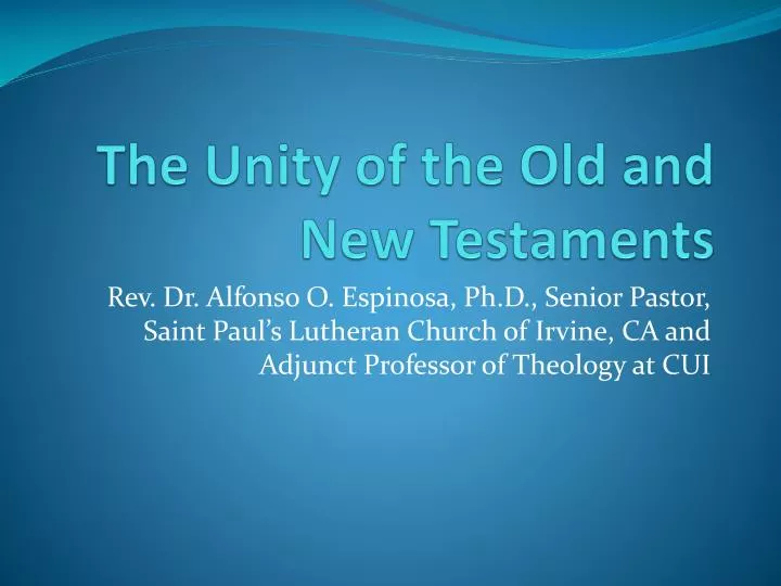 the unity of the old and new testaments