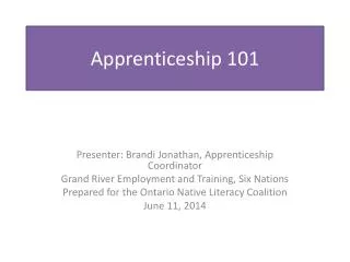 Apprenticeship 101