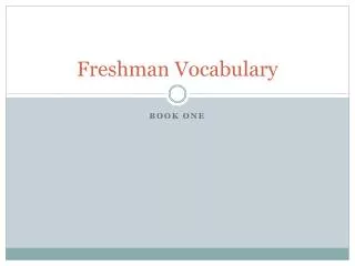 Freshman Vocabulary