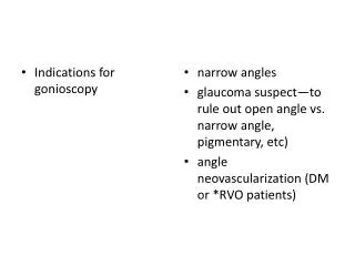Indications for gonioscopy