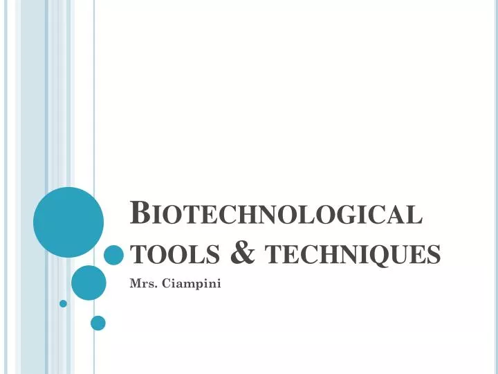 biotechnological tools techniques