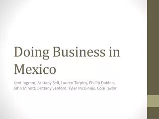 Doing Business in Mexico