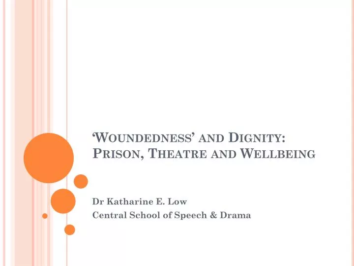 woundedness and dignity prison theatre and wellbeing