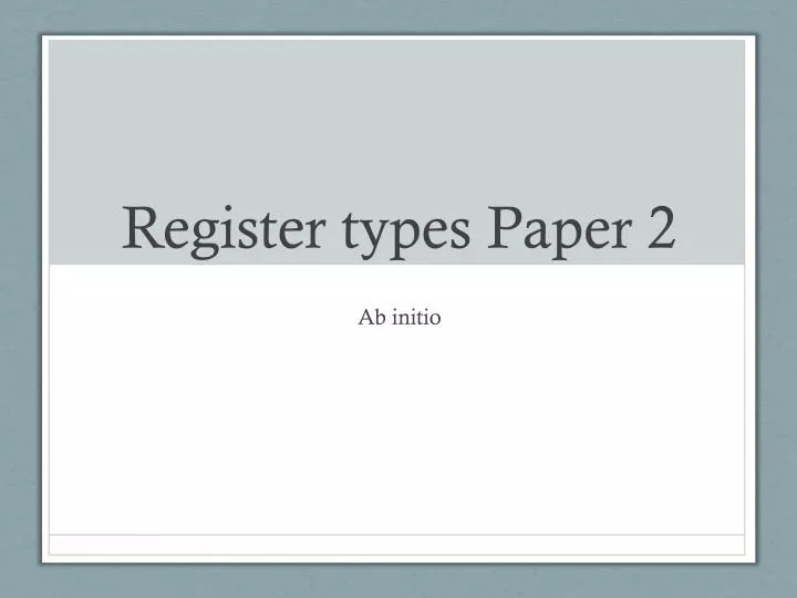 register types paper 2