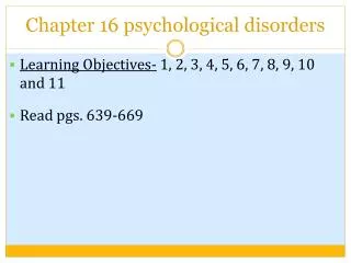 PPT - Chapter 14 Psychological Disorders PowerPoint Presentation, Free ...