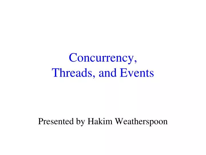 concurrency threads and events