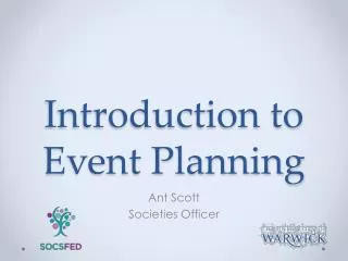 Introduction to Event Planning