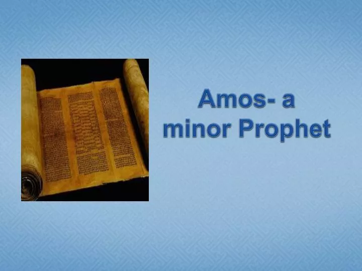 amos a minor prophet