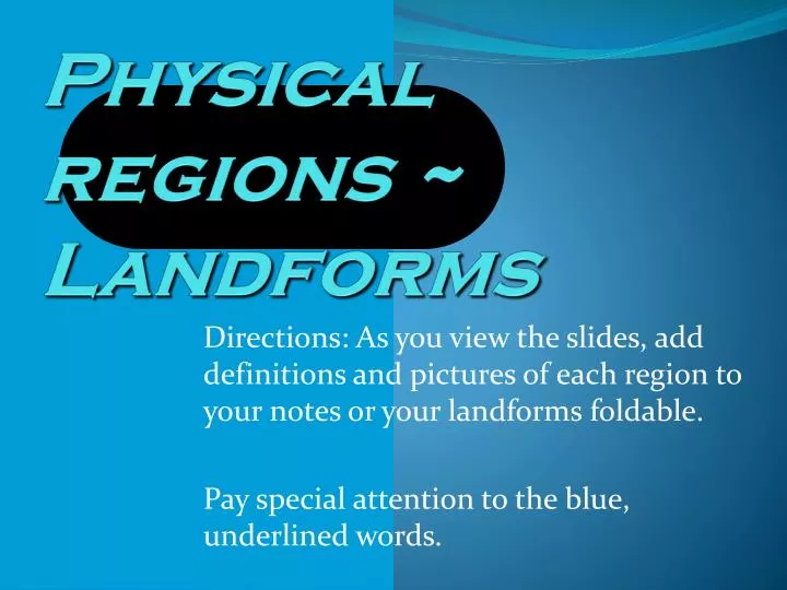 physical regions landforms