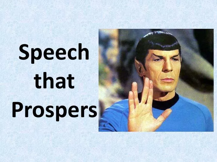 speech that prospers