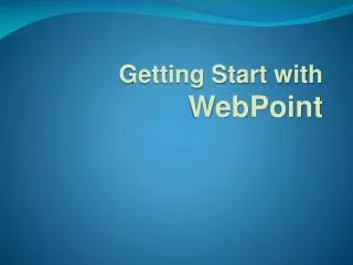 Getting Start with WebPoint