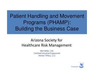 Patient Handling and Movement Programs (PHAMP): Building the Business Case