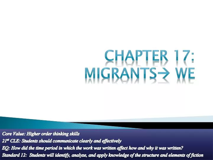 chapter 17 migrants we