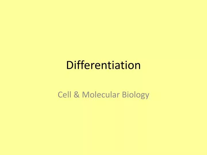 differentiation