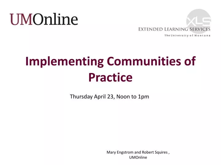 implementing communities of practice