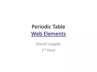 Periodic Table Web Elements