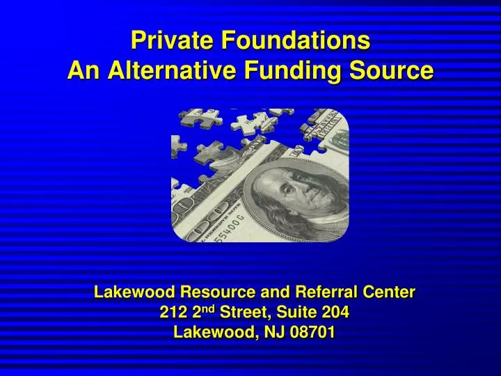 private foundations an alternative funding source
