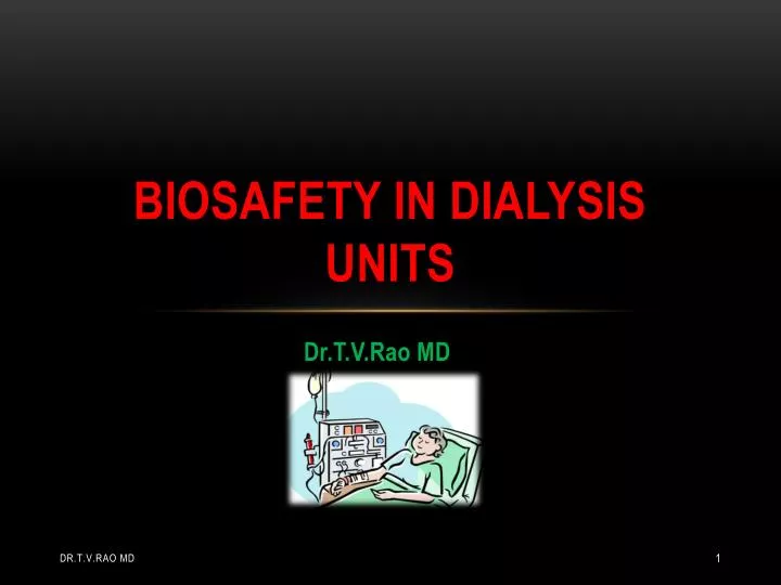 biosafety in dialysis units