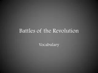 Battles of the Revolution