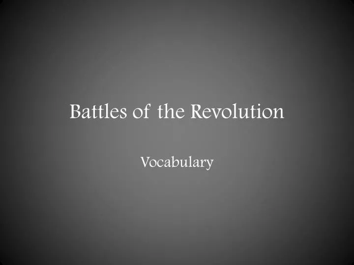 battles of the revolution