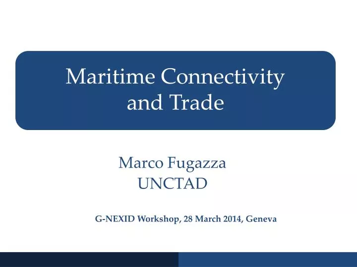 maritime connectivity and trade