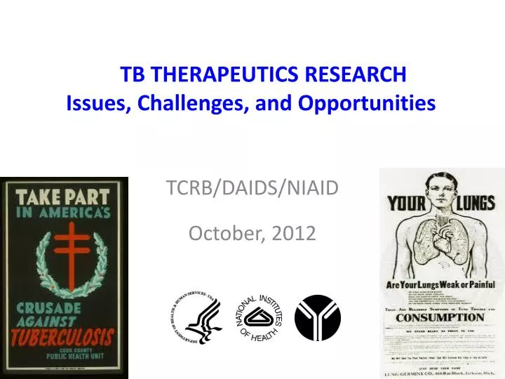 tb therapeutics research issues challenges and opportunities