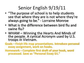 Senior English 9/19/11