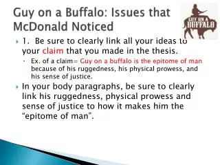 Guy on a Buffalo: Issues that McDonald Noticed