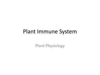 Plant Immune System