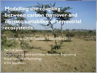 Modelling the coupling between carbon turnover and climate variability of terrestrial ecosystems