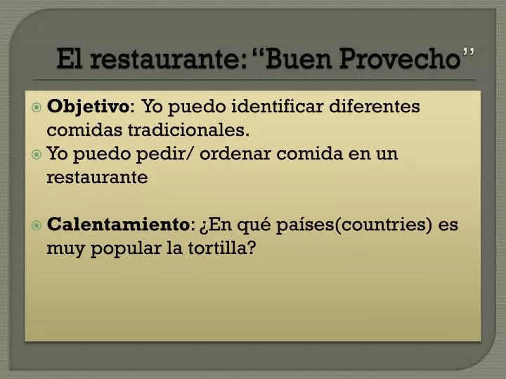 el restaurante buen provecho