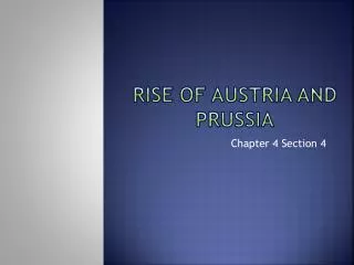 rise of austria and prussia