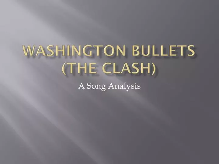 washington bullets the clash