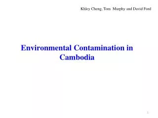 Environmental Contamination in Cambodia