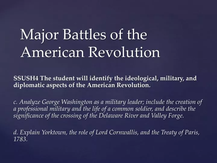 major battles of the american revolution