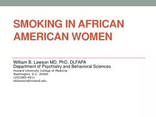 Smoking in African American Women