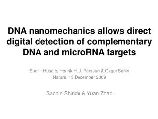 DNA nanomechanics allows direct digital detection of complementary DNA and microRNA targets