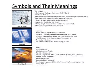 symbols and t heir meanings