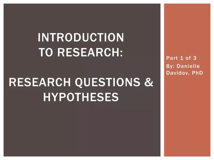 introduction to research research questions hypotheses