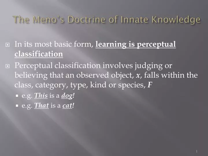 the meno s doctrine of innate knowledge