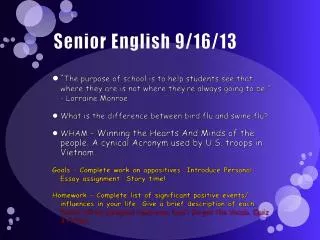 Senior English 9/16/13