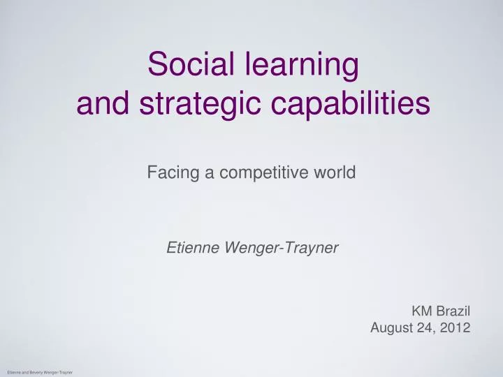 social learning and strategic capabilities