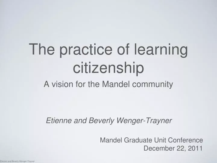 the practice of learning citizenship