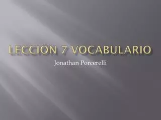 lecci n 7 vocabulario
