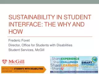 Sustainability in Student Interface: The Why and How