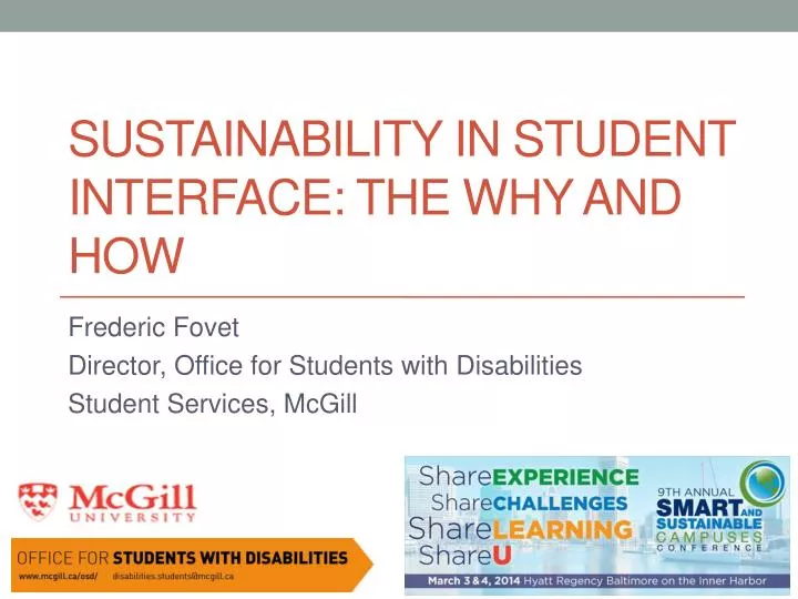 sustainability in student interface the why and how