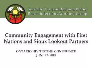 Sexually Transmitted and Blood-Borne Infections Working Group