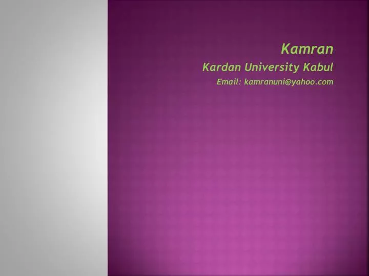 kamran kardan university kabul email kamranuni@yahoo com