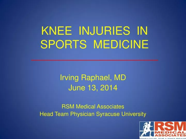 knee injuries in sports medicine