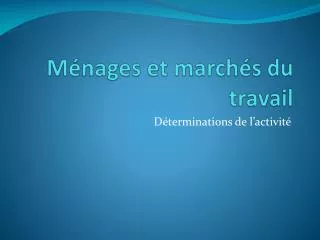 m nages et march s du travail